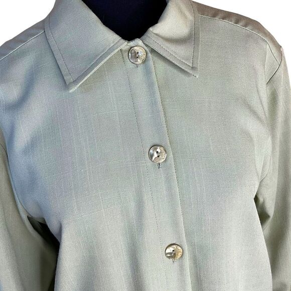 SAG Harbor Petite Blazer Size 6P Pale Green Front Pockets - Picture 2 of 11